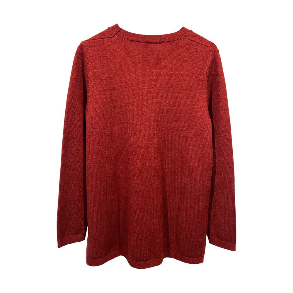 Soft Surroundings Priscilla Tunic Sweater Medium Round Neck Tight Knit Brick Red - Picture 3 of 13